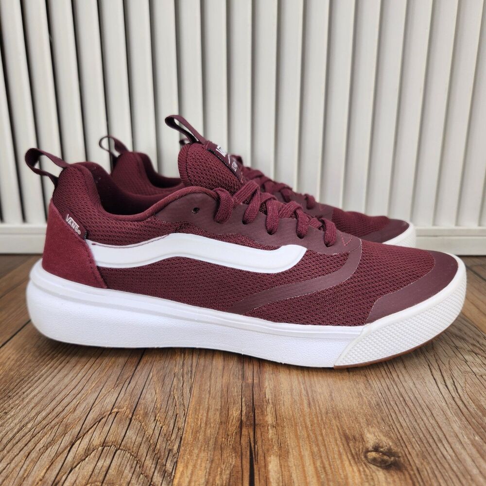 Vans UltraRange 2.0 Sneakers Womens Sz 8.5 Bordeaux Red Marshmallow Skater Shoes